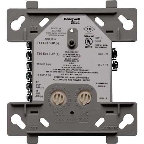 Honeywell fire alarm equipment with label on a white background