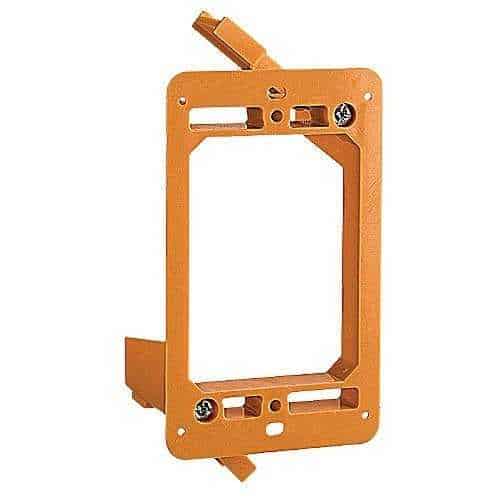 Orange metal bracket on a white background