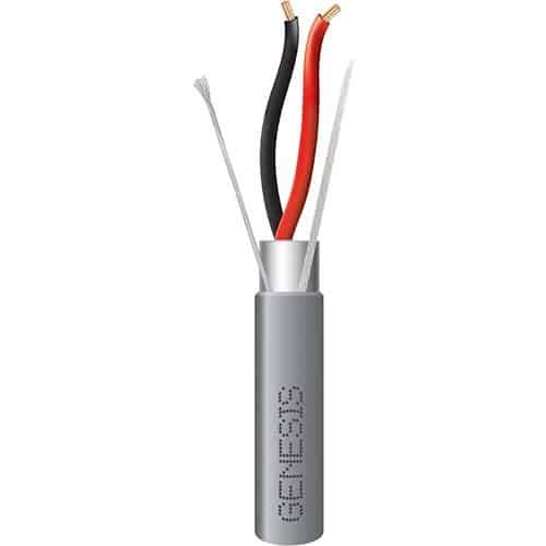 Genesis 22021101 22/2 Stranded Shielded Riser Cable, CL3R, FPLR, CMR, FT4, Sunlight Resistant, 1000' (304.8 m), REELEX Pull Box, White