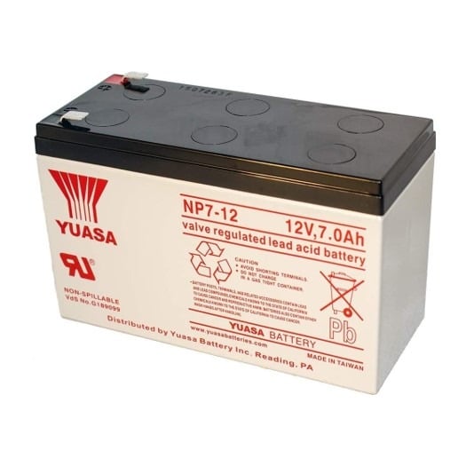 Yuasa NP 7-12 12V, 7Ah Rechargeable SLA Battery, A/D Terminals