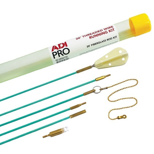 ADI Pro fiberglass running kit with threaded wire and tools on a white background