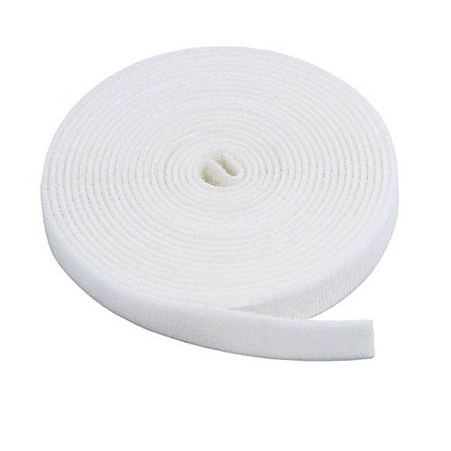 Roll of white foam tape on a white background