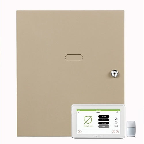 Honeywell Home V128BPT-K240 VISTA Light Commercial Burglary Alarm 128-Zones and 8-Partitions, 2x 7" Color Touchscreen Keypad with Voice Annunciation, 2x Wired PIR Motion Detector