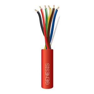 Genesis 45085004 18/6 Solid Plenum Fire Alarm Cable, Unshielded, FPLP, CL3P, FT6, 500' (152.4m), Reel, Red