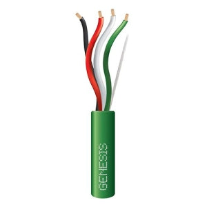 Genesis 31152105 18 AWG 4C Stranded Plenum Cable, Green, 1000' Reel-in-a-Box
