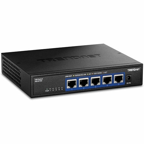 Trendnet network switch with multiple Ethernet ports on a white background