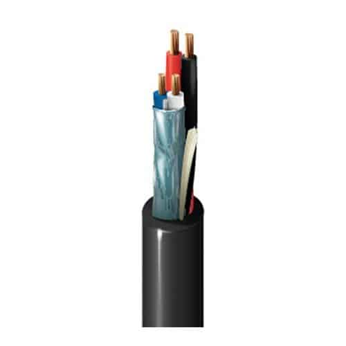 Belden 1502R 0101000 22/1 Pair Tinned Copper, 18/2 Stranded Multimedia Control Cable, Riser, 1000' (304.8m) Reel, Black