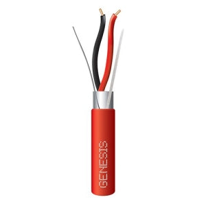 Genesis 46101004 12/2 Solid Shielded Plenum Fire Alarm Cable, FPLP, CL3P, FT6, 1000' (304.8m), Reel, Red