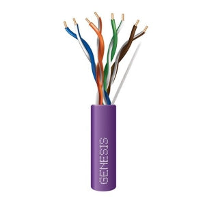 Genesis 63601110 CAT6 Riser Cable, 23/4 Solid BC, Unshielded, UTP, CMR, FT4, Sunlight Resistant, 1000' (304.8m), REELEX Pull Box, Purple