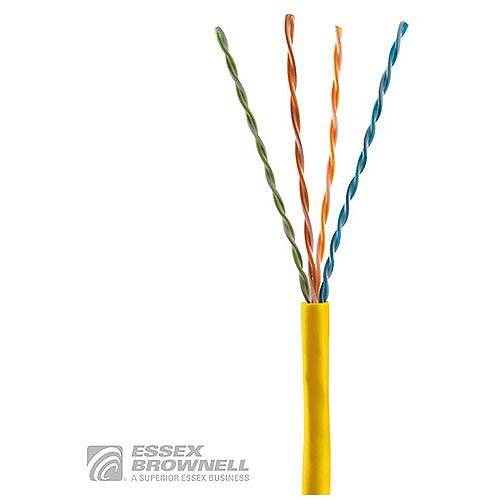 Essex U6500-004-RYL2 CAT6 Network Cable, CAT6 CMR UTP Cable, 500 MHz, Box, Yellow