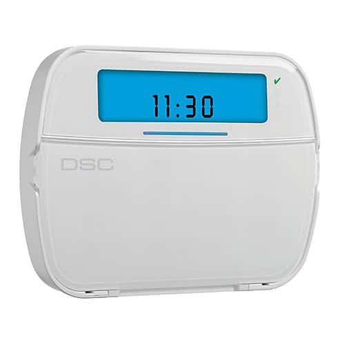 DSC HS2ICN PowerSeries 128-Zone Icon Hardwired Keypad, Blue LCD Display, Input/Output Terminal, English Function Keys
