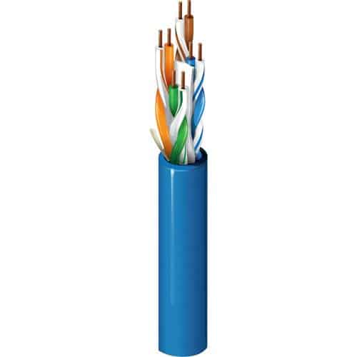 Belden 2413 010A1000 CAT6 Plus Plenum Cable, 23/4 Solid BC, Unshielded, UTP, CMP, FT6, 1000' (304.8m) Reel-in-Box, Black