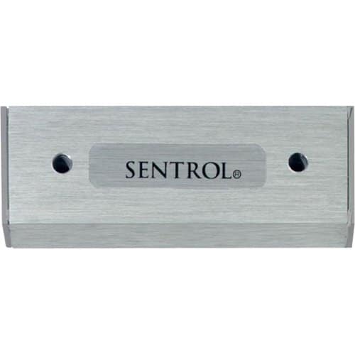 Metallic rectangular device with 'Sentrol' branding on a white background