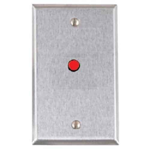 Alarm Controls RP-28FLASHING Remote Wall Plate with 1/4" Flashing LED, Single Gang, Stainless Steel