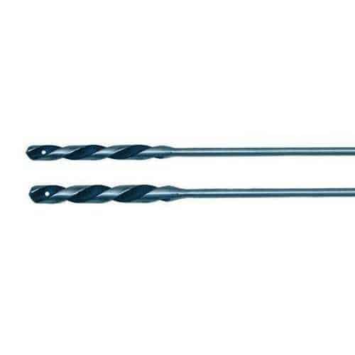Two drill bits on a white background