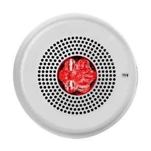 Eaton ELMTSWC-NR Wheelock Eluxa Indoor Multitone Horn Strobe, Ceiling Mount, 24V, Red