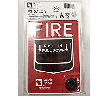 Silent Knight PS-DALOB Dual-Action Manual Pull Station with SBI/O Backbox and Sealing Gasket, Screw Terminal Connections, Key-Lock Reset