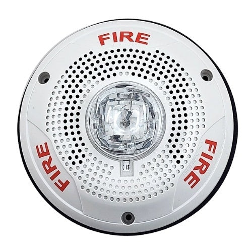 System Sensor SPSCWKLED Outdoor LED Speaker Strobe Ceiling, Fire, White