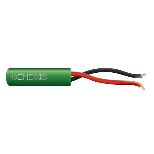 Wire with green casing labeled 'GENESIS' on a white background