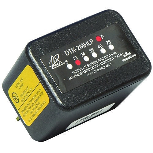 Black electronic device with labeled ratings on a white background
