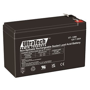 UltraTech IM-1280F2 12V 7.5AH Sealed Lead Acid Battery, F2 Terminal