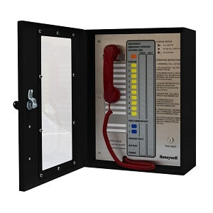 Honeywell Area of Refuge HON-AOR-10-DKL Fixed Station Analog AOR Command Unit with 10-Station Capacity, Door with Keyed Latch