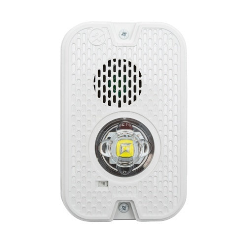 System Sensor P2GWKLED-P L-Series Outdoor Compact Wall-Mounted Horn Strobe, "PLAIN", White