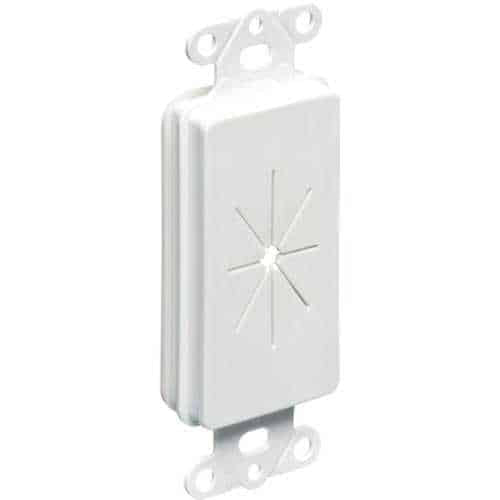 White wall switch plate with star design on a white background