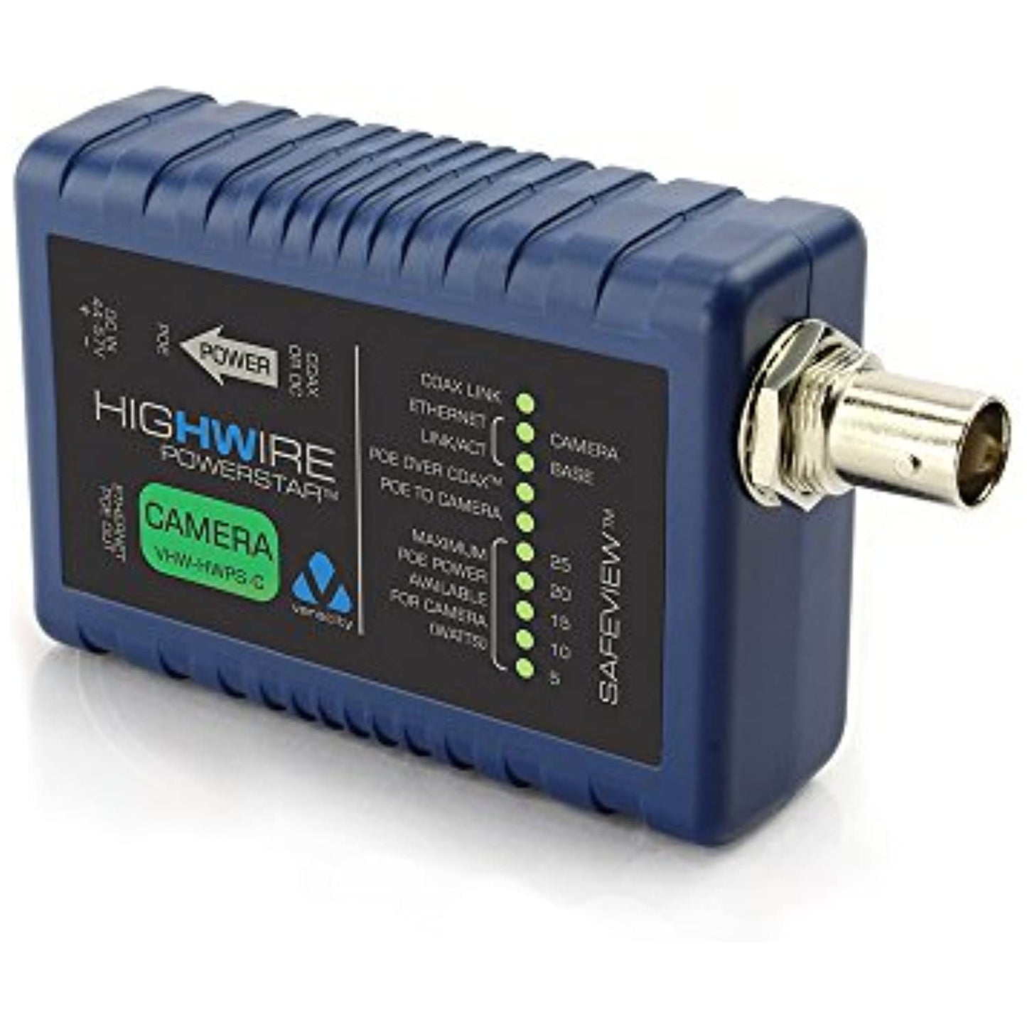 Veracity VHW-HWPS-C HIGHWIRE Powerstar Ethernet and PoE Over Coax Converter, Camera Unit