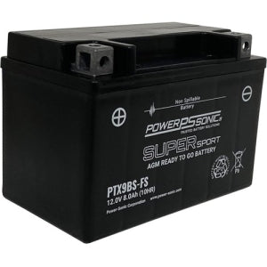 Power Sonic PTX9BS-FS Factory Activated AGM Series 12V, 8Ah AGM Battery, Delivering 135CCA