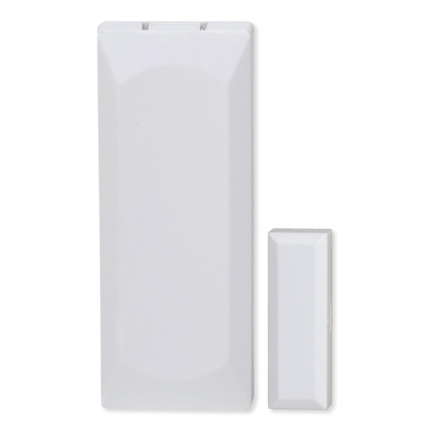 Two rectangular white objects on a white background