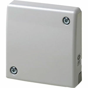 Metallic box with screws on a white background