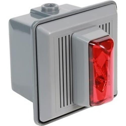 Edwards Signaling Red Electronic Xenon Strobe with Horn, 24VAC/DC, Flashing, 100dB at 1m, -35 to 66 Max Operating Temp, Indoor/Outdoor Rated, Surface Mount