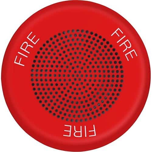 Eaton ELFHNRC Wheelock Eluxa Low Frequency Horn, Ceiling, FIRE Lettering, 24V, Indoor, Red