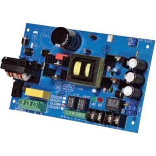 Electronic control board with various components on a blue background