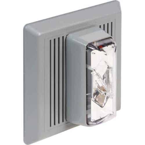 Edwards Signaling 860 Series Electronic Horn Strobe, Indoor Flush Mount, Red, 24VDC, 0.02A, 24VAC 50/60Hz, 0.06A
