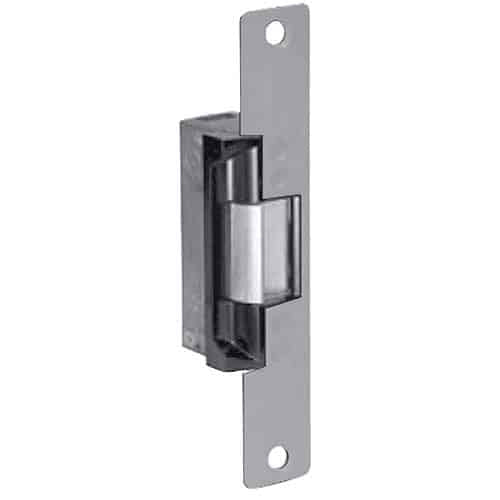 Metallic door lock on a white background