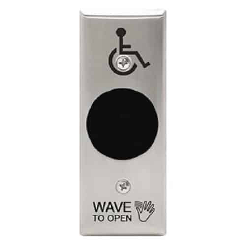 Camden CM-331/42 SureWave Wired Touchless Switch, Narrow, Hand Icon, Wave to Open Text & Wheelchair Symbol