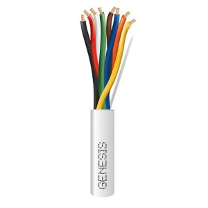 Genesis 31075512 22/8 Stranded Plenum Cable, Unshielded, CL3P, FPLP, CMP, FT6, 500' (152.4m), REELEX Pull Box, Natural White