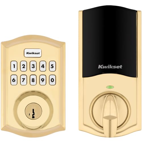 Kwikset HC620 TRD Home Connect 620 Traditional Keypad Connected Smart Lock with Z-Wave Technology, Polished Brass