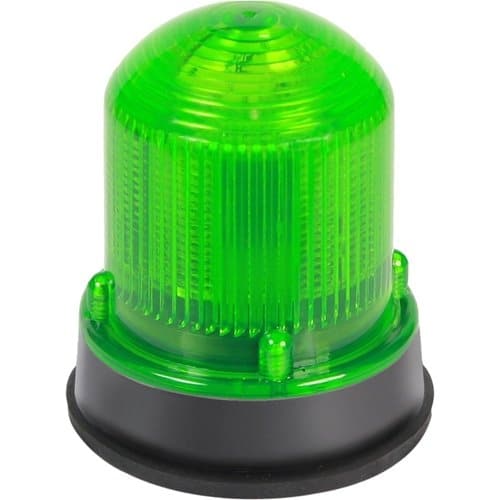 Edwards Signaling 125 Class Flashing Incandescent Beacon for NEMA 4X Applications, 24VDC, 0.610A, Black Base, Green Lens