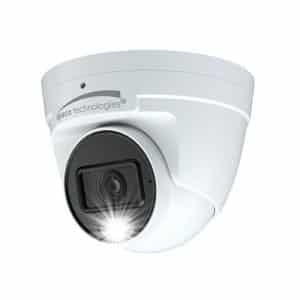 Speco H2AT2 2MP HD-TVI Turret Camera, Built in Microphone, White Light Intensifier, 2.8mm Fixed Lens, White Housing