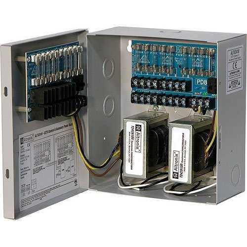 Altronix ALTV2416X CCTV Power Supply, 16 Fused Outputs, 24/28VAC @ 8A, 115VAC, BC100 Enclosure