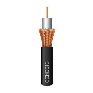Genesis 50015508 RG59 Coaxial CCTV Cable, 18 AWG Solid BC Braid, CL2, ETL, Sunlight Resistant, 500' (152.4m), Pull Box, Black