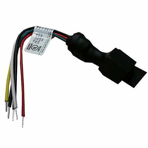 Wiring harness with connectors on a white background