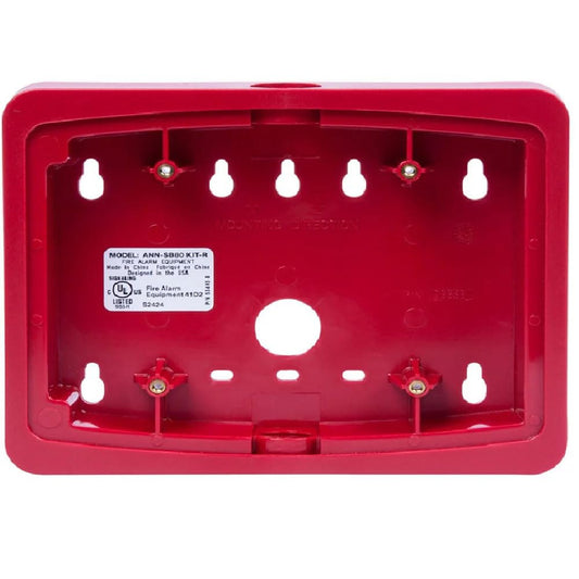 Fire-Lite ANN-SB80KIT-R Surface Mount Backbox with Angled Wedge for Annunciator, Red