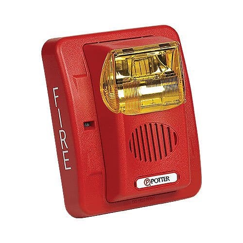 Potter CHS-24AW Amber Colored Lens Strobe, Selectable Candela, 0ff-White