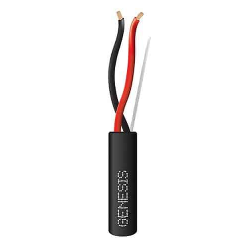 Genesis 52505508 16/2 Stranded Riser Speaker Cable, Unshielded, CL3R, CMR, FT4, Sunlight Resistant, 500' (152.4m), REELEX Pull Box, Black