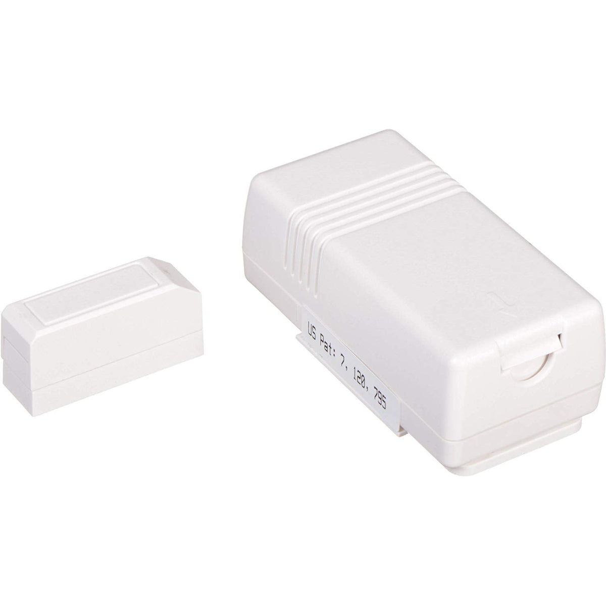 two rectangular objects on white background