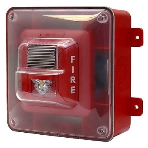 Secutron FHS-400-RR-WP Weather Protected Wall Mount Horn / Strobe with Device and Enclosure, Red